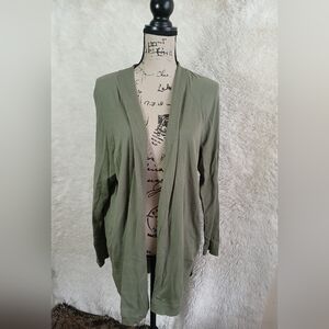 NWT Talbots Open Front Cardigan Sweater Olive Green